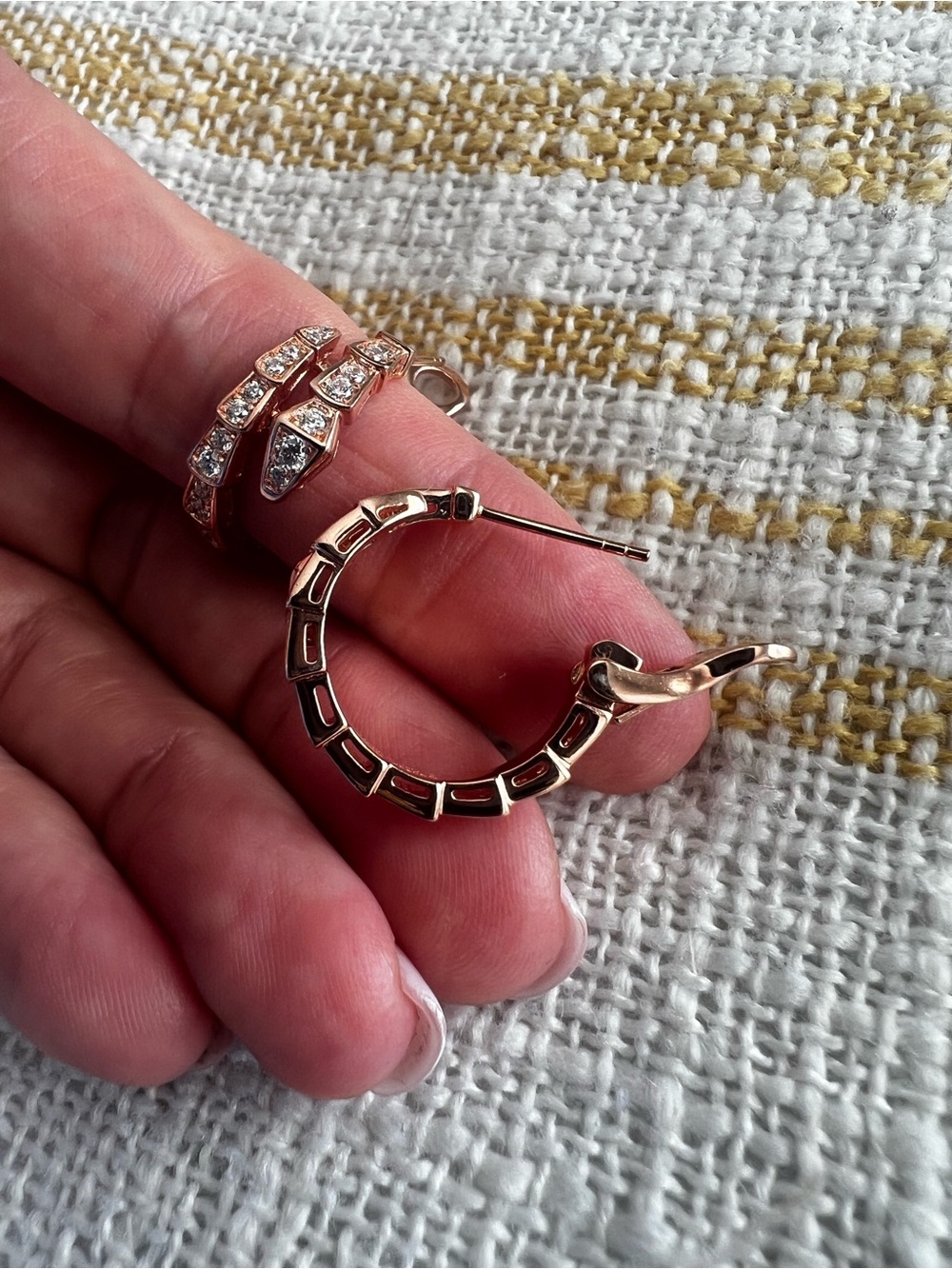 Rose Gold Crystal Hoop Earrings